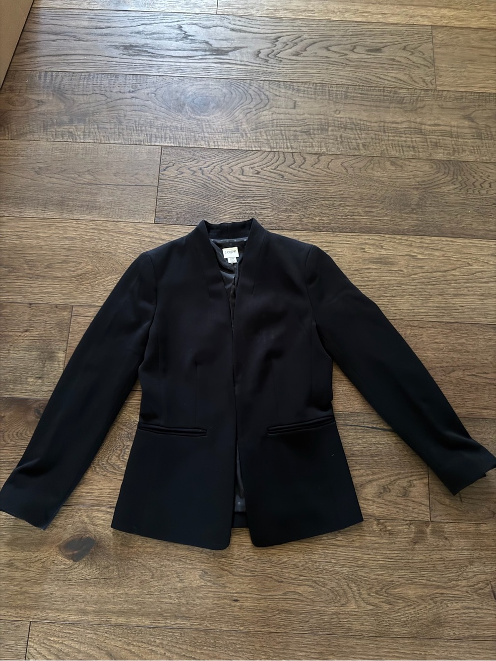J-Crew Women's Black Collarless Blazer Jacket